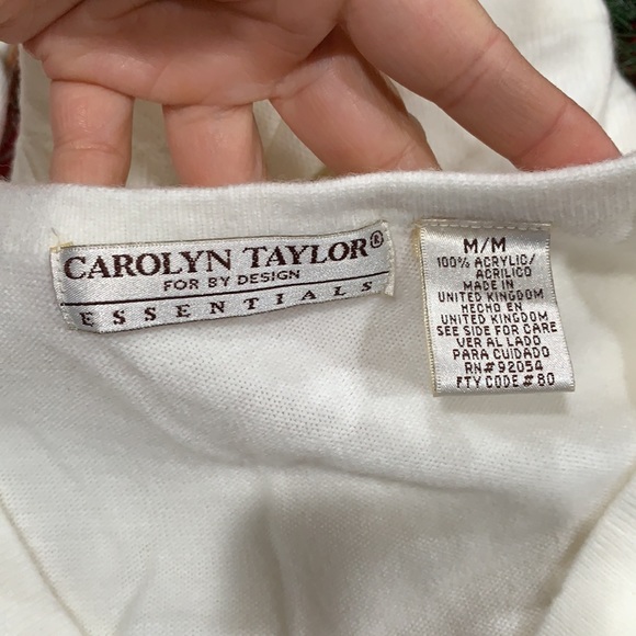 Carolyn Taylor Women Ivory Cardigan M - Picture 6 of 9